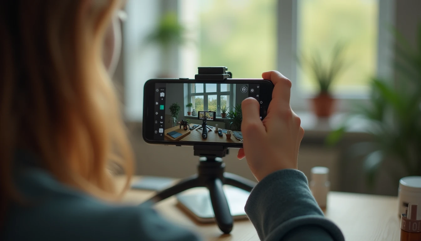 Fiatal magyar tartalomgyártó otthonában termékértékelő videót készít.