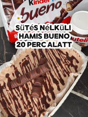 Nem kell sütni, 20 perc alatt kész, és mennyei! A tál 20x18 cm-es. Krém:  360 gr mascarpone  36 gr porcukor  110 gr Nutella  3 dl habtejszín Keksz: Kb 350 gr  Tej - csak forgatni  Tetejére: 8 kocka tejcsoki Kb 60 ml habtejszín 2 rúd Bueno #süti #sütésnélküli #kinderbueno #nutella #momof4 @Kifli.hu
