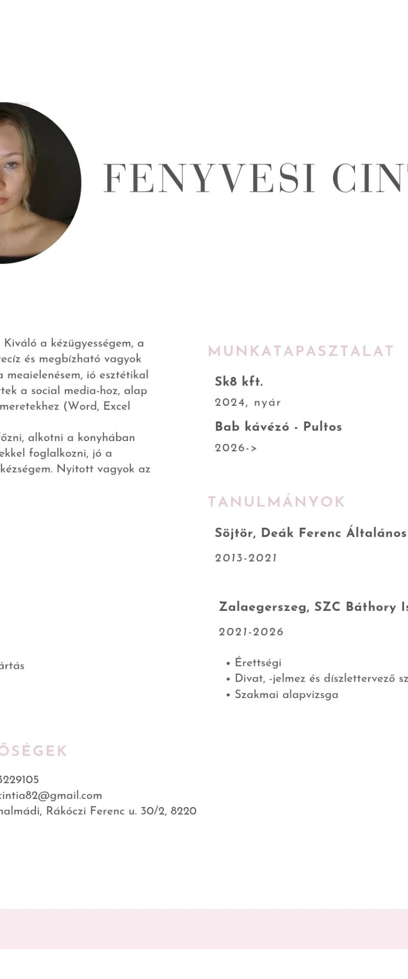 Fenyvesi Cintia — fotó 1